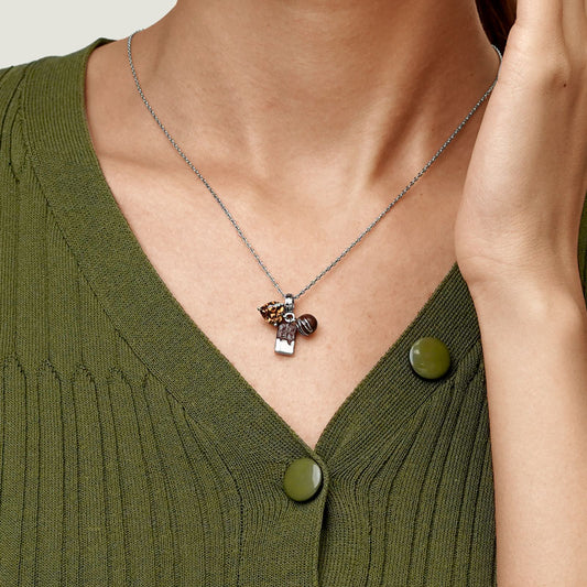 Gnoce Sweet Chocolate Triple Pendant Dangle Charm_7