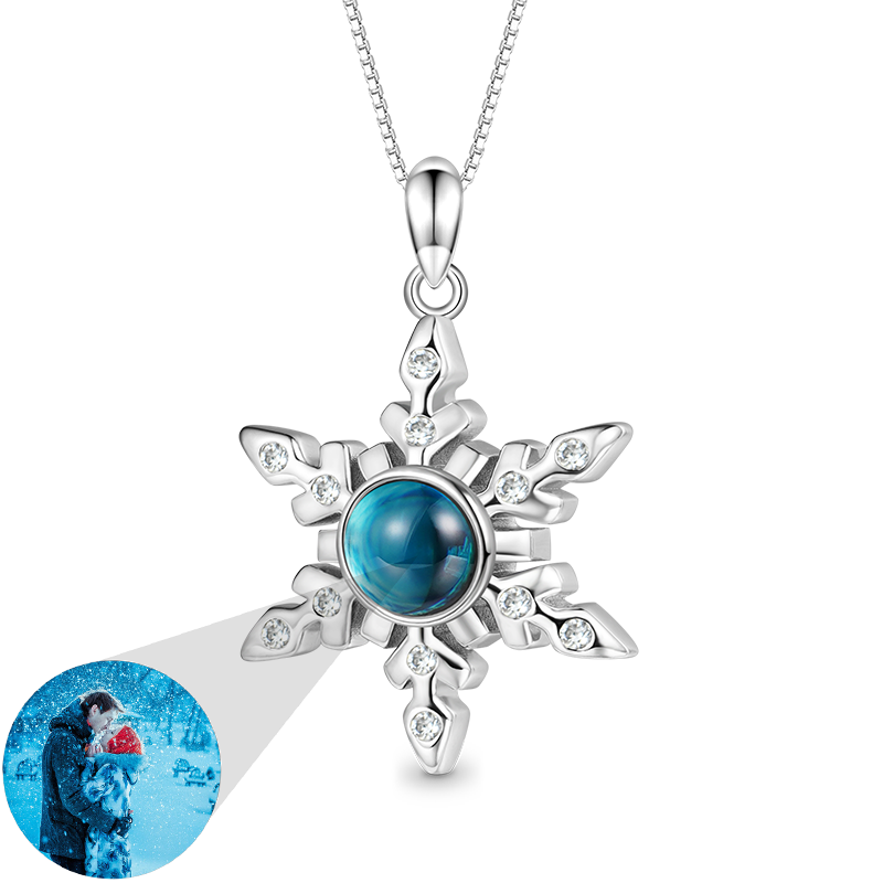 Gnoce Projection Snowflake Personalized Photo Necklace_1