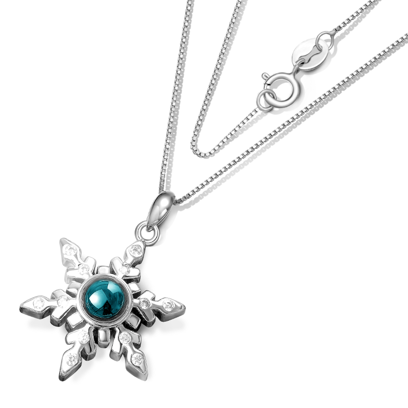 Gnoce Projection Snowflake Personalized Photo Necklace_4