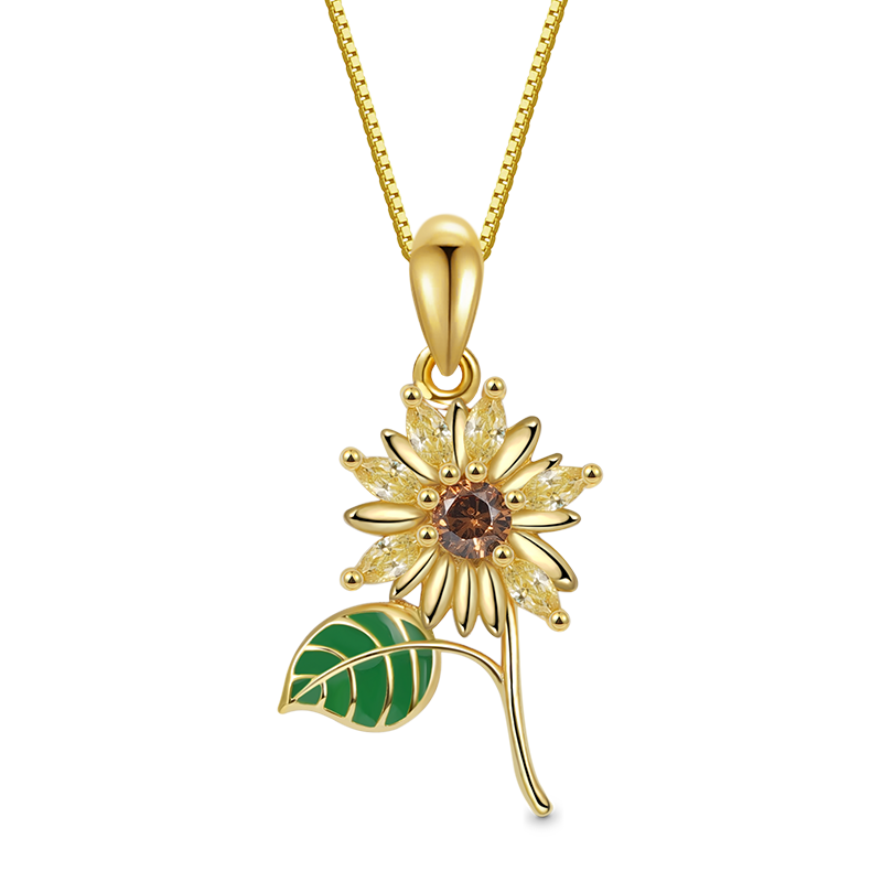 Gnoce Sparkling Sunflower Necklace_1