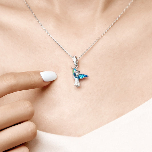 Gnoce Blue Kingfisher Pendant Dangle Charm_6