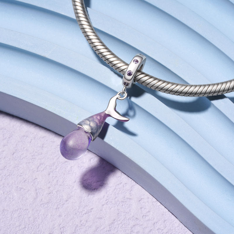 Gnoce Purple Mermaid Tear Pendant Dangle Charm_3