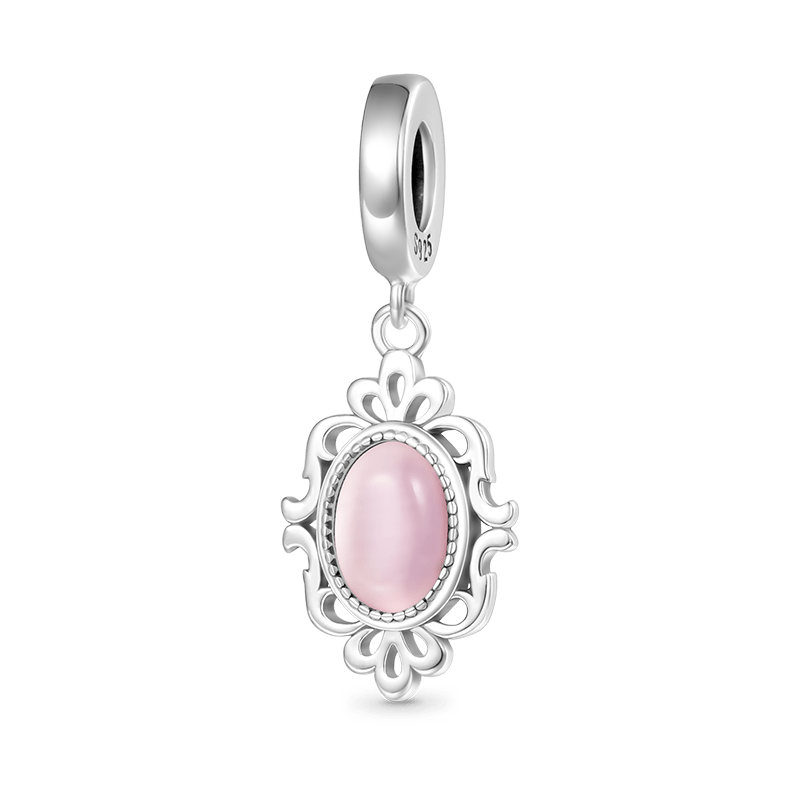 Gnoce Vintage Pink Glass Pendant Dangle Charm_1