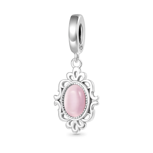Gnoce Vintage Pink Glass Pendant Dangle Charm_1