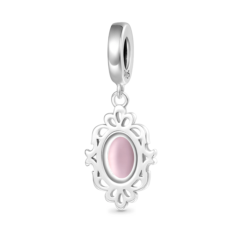 Gnoce Vintage Pink Glass Pendant Dangle Charm_2