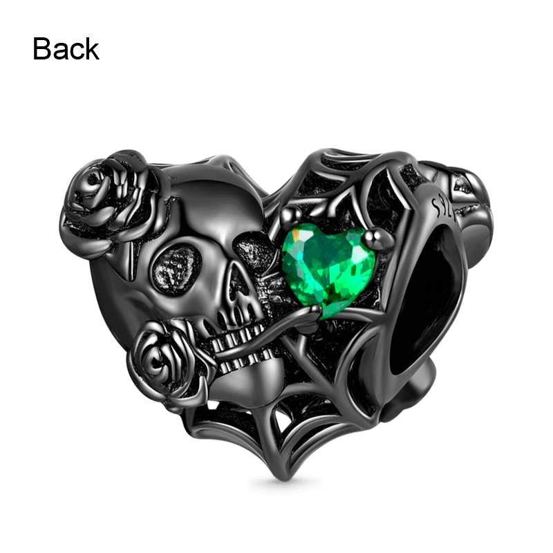 Gnoce Dark Rose Skull Heart Charm_2