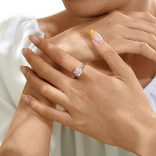 Gnoce Shimmering Pink Round-cut Promise Ring_4