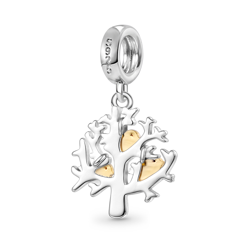 Gnoce Birds & Life Tree Initial Letters Personalized Pendant Charm_2