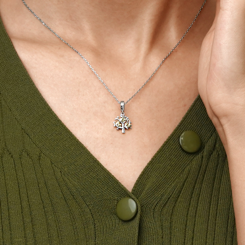 Gnoce Birds & Life Tree Initial Letters Personalized Pendant Charm_5