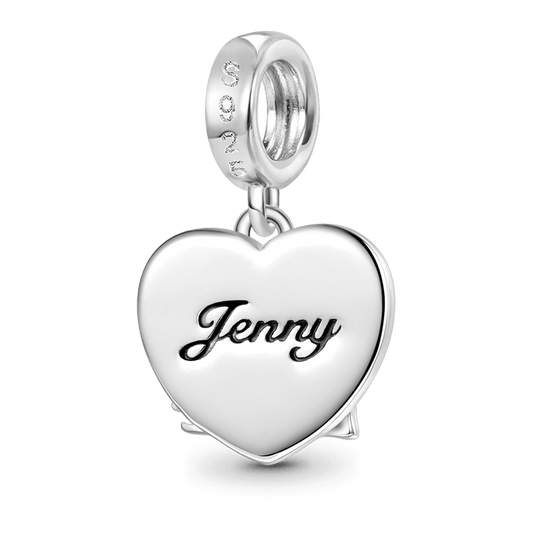 Gnoce "LOVE IS LOVE" Rainbow Heart Engravable Pendant Dangle Charm_3