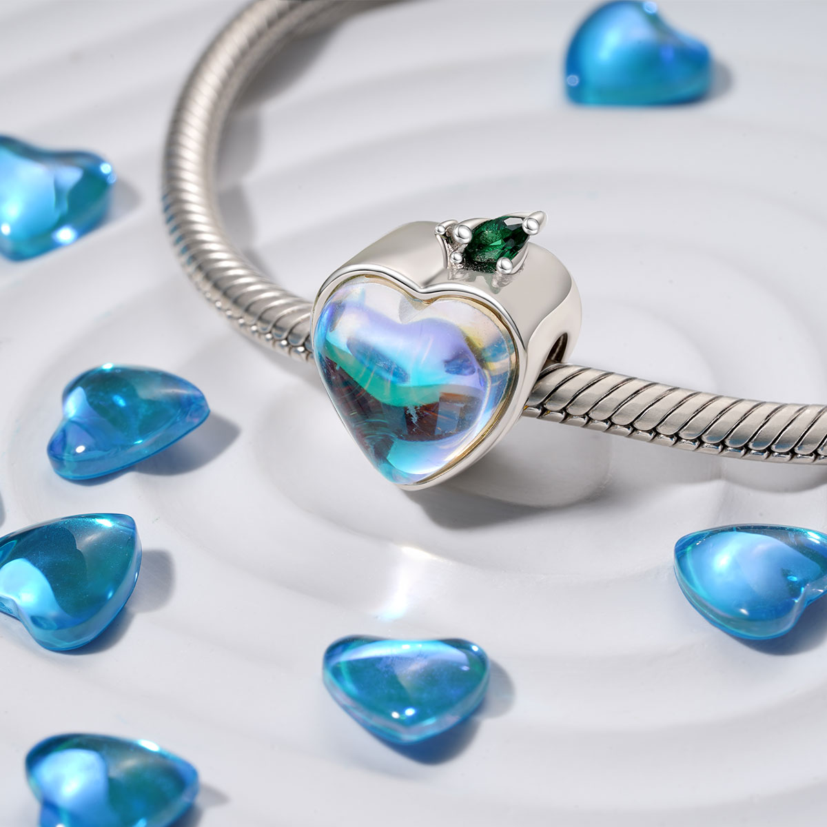Gnoce Moonstone Apple Love Heart Charm_3
