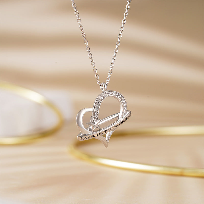 Gnoce "I love you to the moon and back" Love Heart Necklace_3
