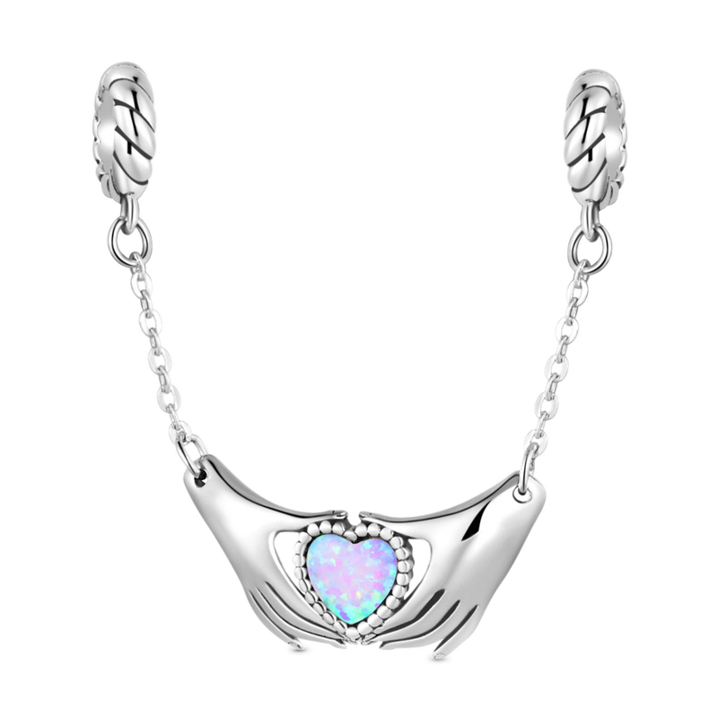 Gnoce Hand with Heart Gesture Safety Chain Charm_1