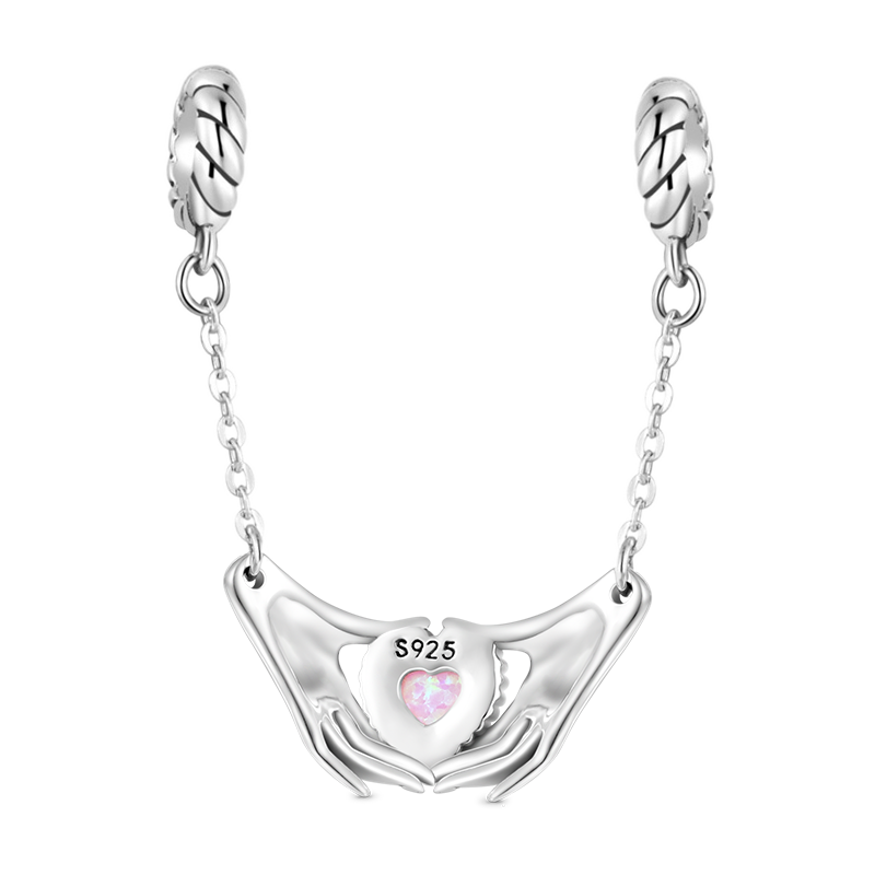 Gnoce Hand with Heart Gesture Safety Chain Charm_2