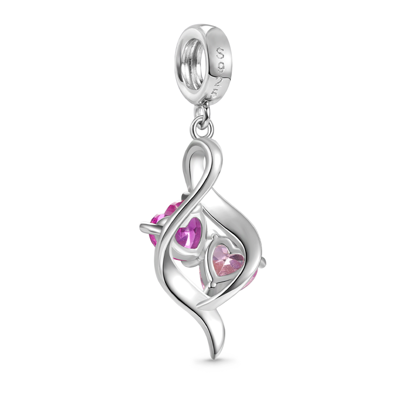 Gnoce Double Heart Engravable Pendant Dangle Charm_2
