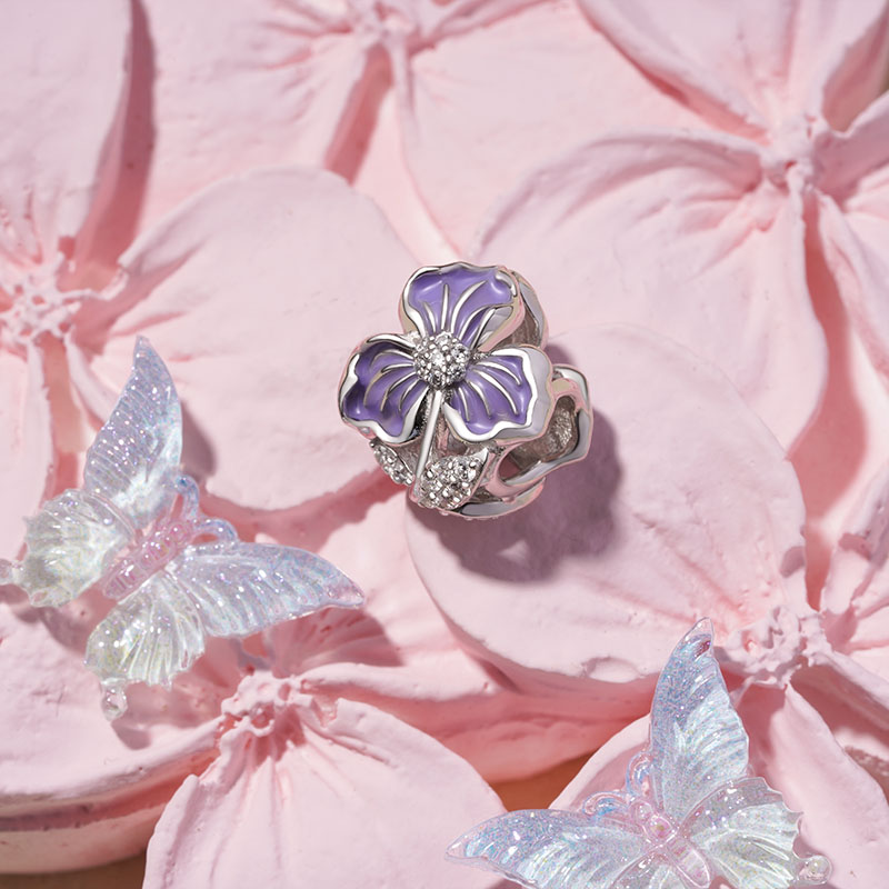 Gnoce Blooming Purple Flower Charm_3