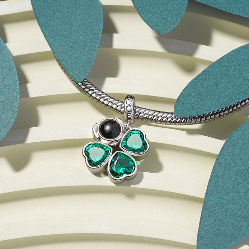 Gnoce Projection Four Leaf Clover Photo Pendant Dangle Charm_4