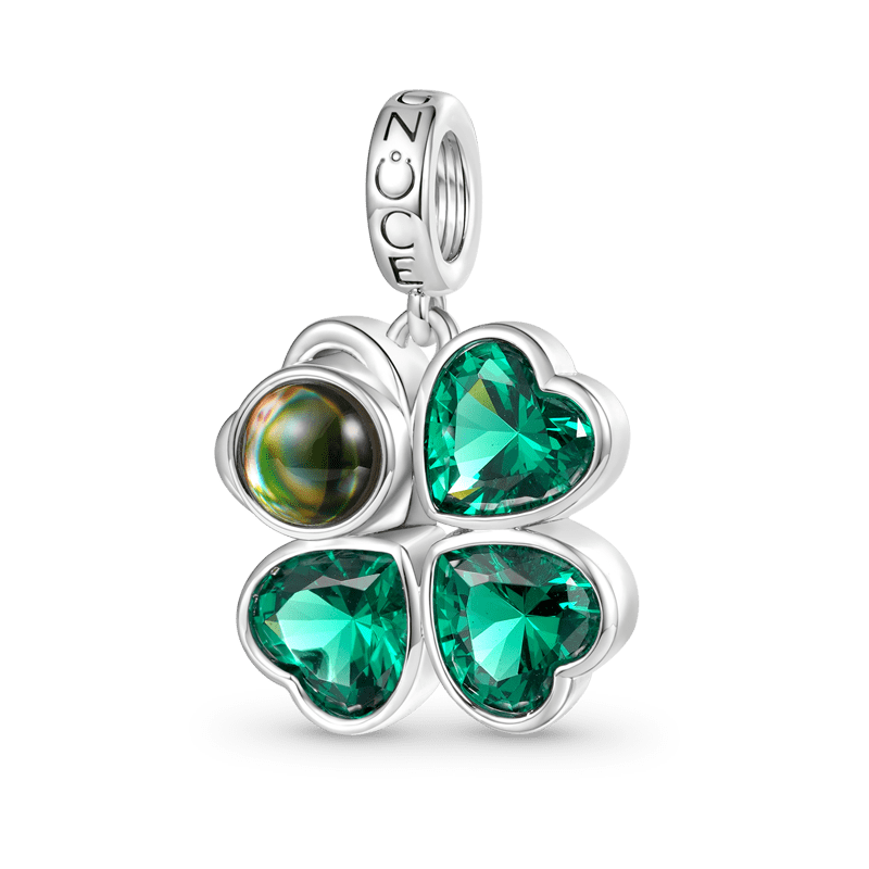Gnoce Projection Four Leaf Clover Photo Pendant Dangle Charm_2