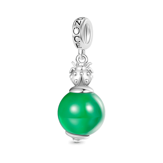 Gnoce Green Agate Ladybug Pendant Dangle Charm_1