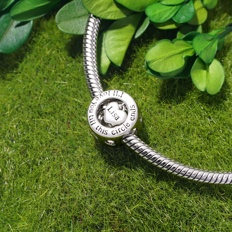 Gnoce "I'll Love you till this circle ends" Engravable Charm_4