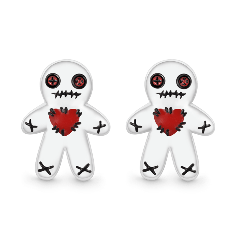 Gnoce Halloween Voodoo Doll Stud Earrings_1