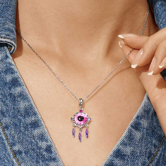Gnoce Halloween Devil Eyes Dream Catcher Pendant Dangle Charm_6