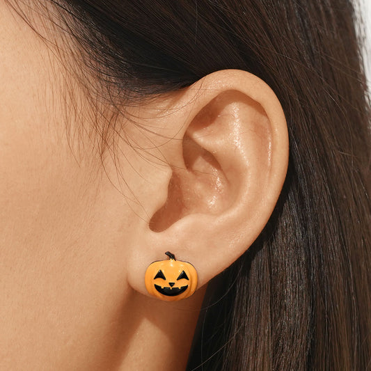 Gnoce Halloween Pumpkin Stud Earrings_5