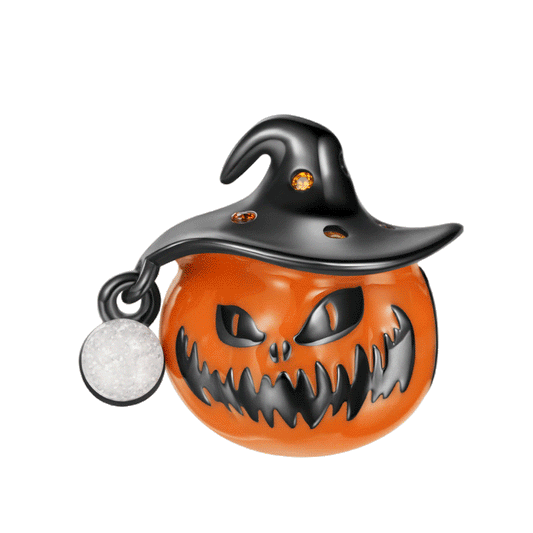 Gnoce Glow-in-the-Dark Pumpkin Wearing a Wizard Hat Charm_1