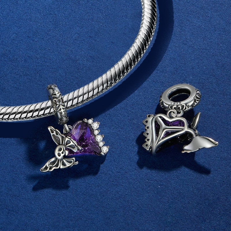 Gnoce Halloween Skull Butterfly Pendant Dangle Charm_2