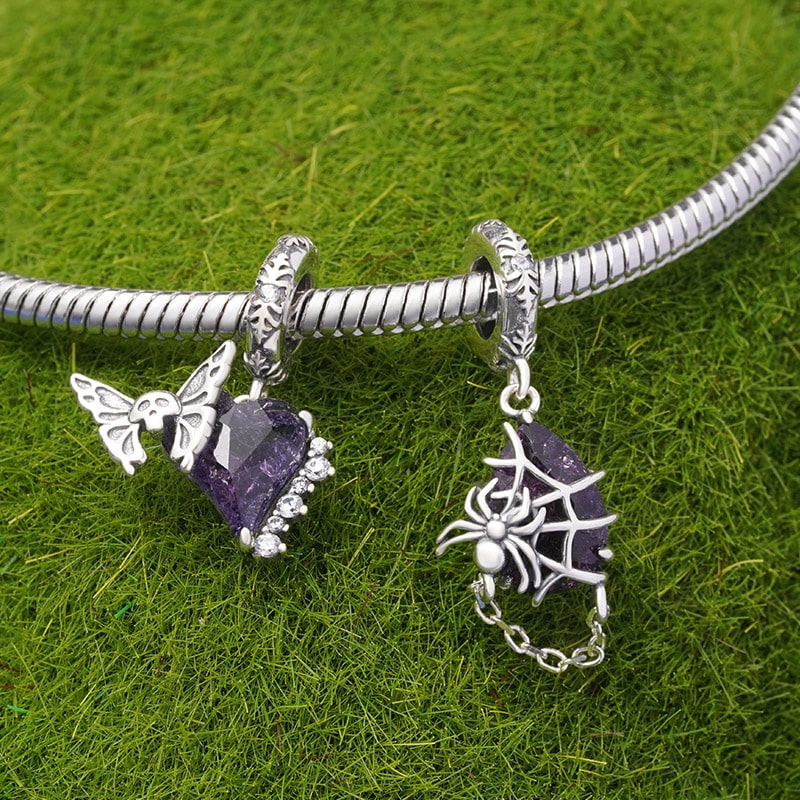 Gnoce Halloween Skull Butterfly Pendant Dangle Charm_3