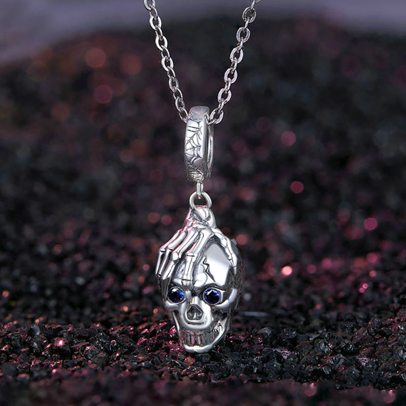 Gnoce Halloween Skull Head Pendant Dangle Charm_3