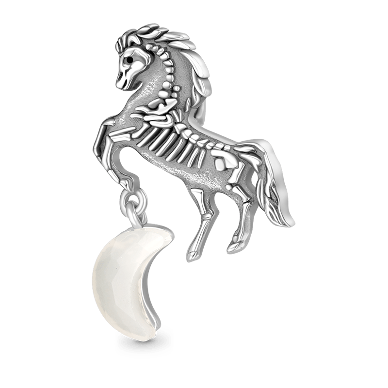 Gnoce Halloween Light Color-changing  Black Skull Horse Charm_2