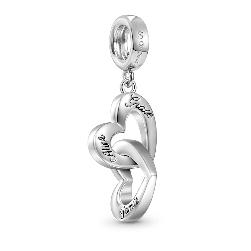 Gnoce Personalized Name Heart Pendant Dangle Charm_2