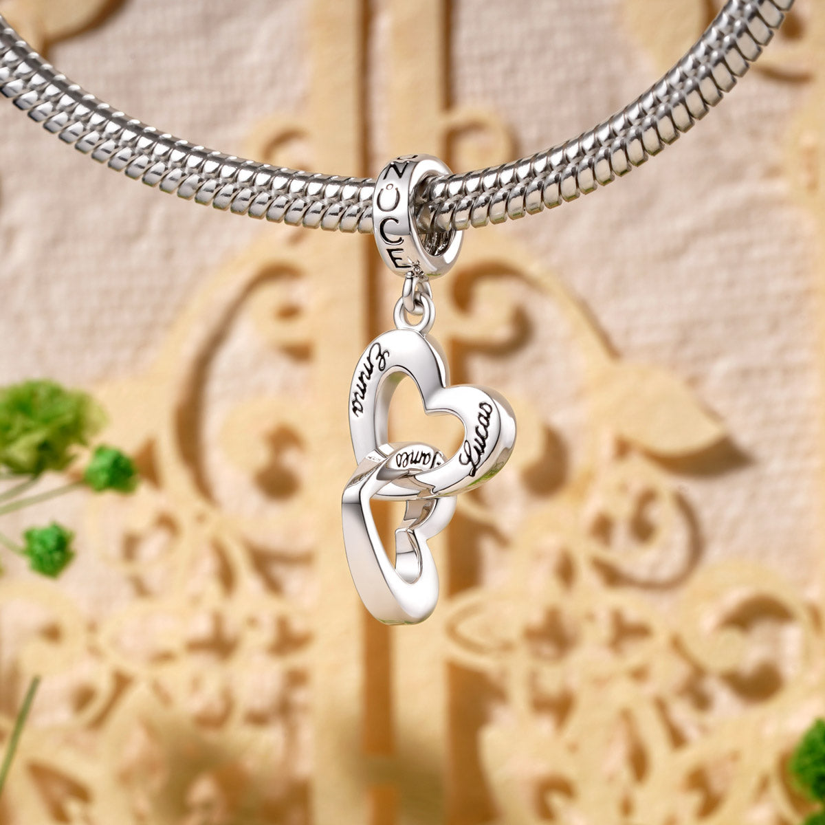 Gnoce Personalized Name Heart Pendant Dangle Charm_5