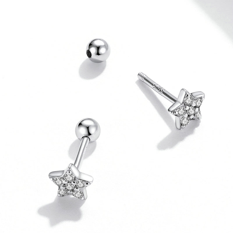 Gnoce Sparkling Basic Star Stud Earrings_2