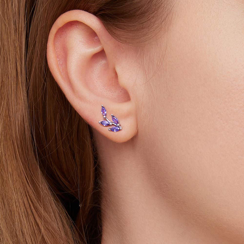 Gnoce Purple Tree Branch Earrings_5