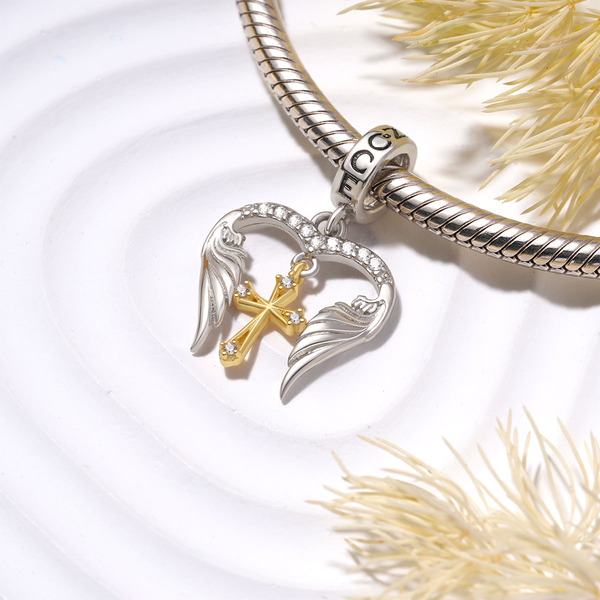 Gnoce Angel Wings Cross Pendant Dangle Charm_2