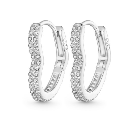 Gnoce Trendy Heart-Shaped Zircon Earrings_1