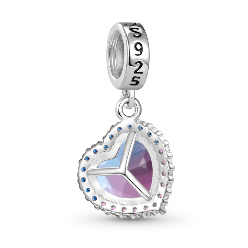 Gnoce Gradient Dark Purple Heart-shaped Pendant Dangle Charm_2