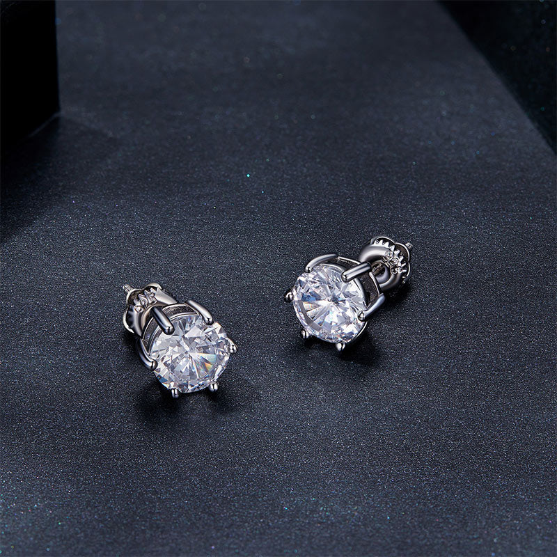 Gnoce Six-Claw Zirconium Earrings_3