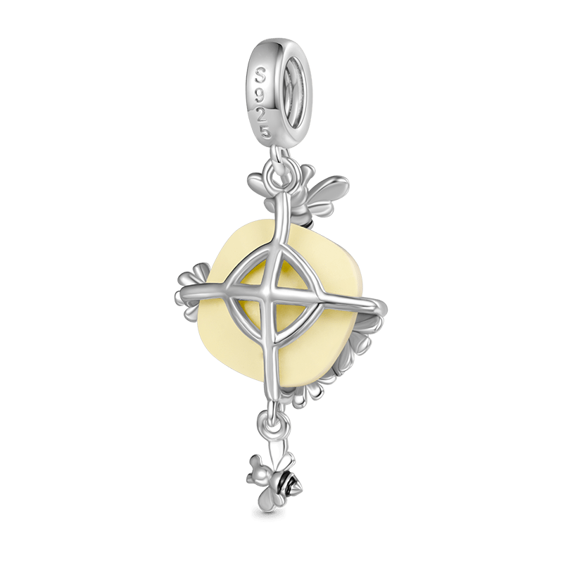 Gnoce Bee Loves Yellow Daisy Flower Pendant Dangle Charm_2