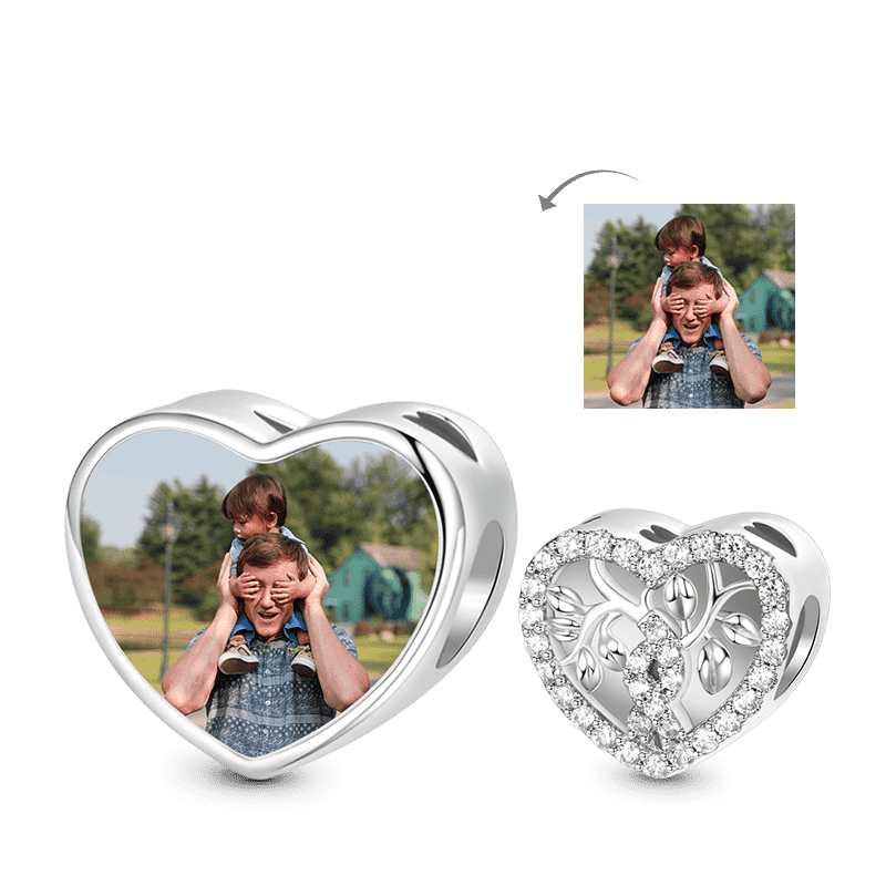 Gnoce Tree of Life Personalized Photo Heart Charm_1