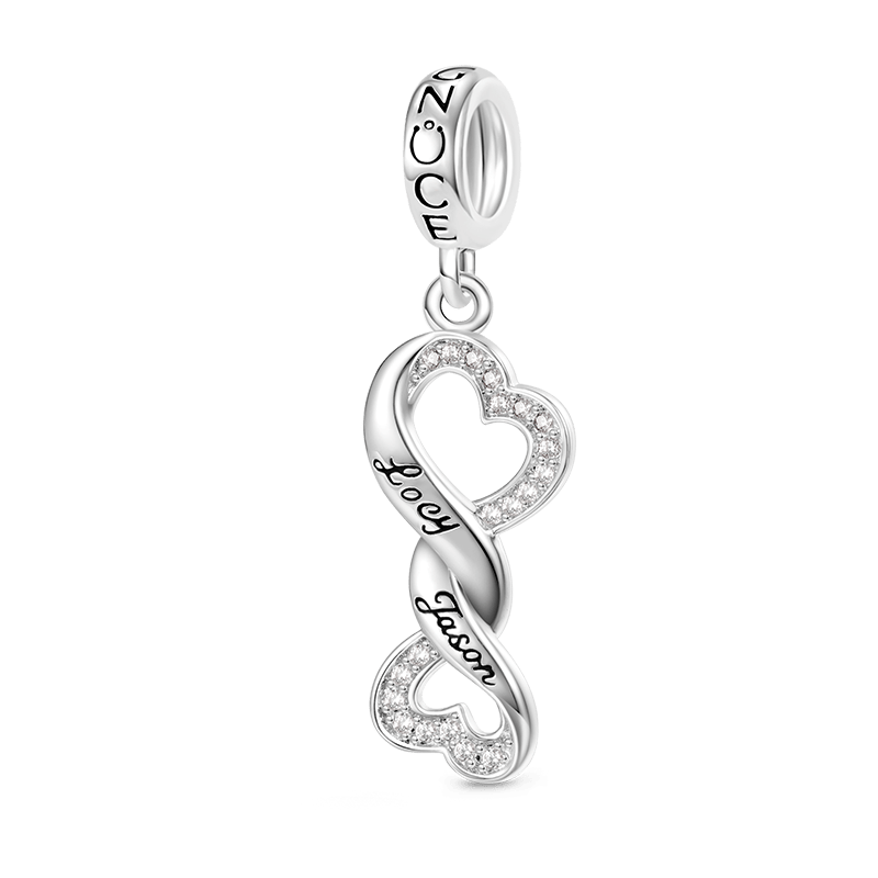 Gnoce Engravable Infinite Love Heart Pendant Dangle Charm_1