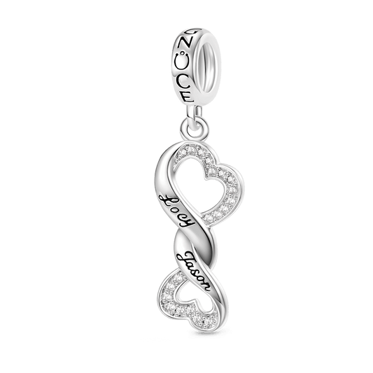 Gnoce Engravable Infinite Love Heart Pendant Dangle Charm_1