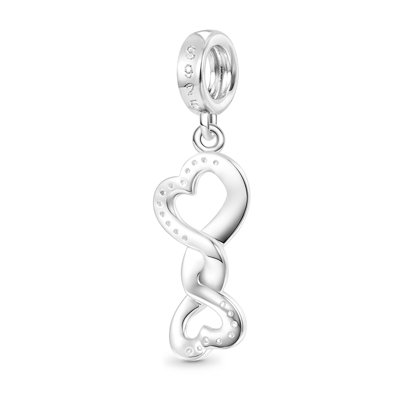 Gnoce Engravable Infinite Love Heart Pendant Dangle Charm_3