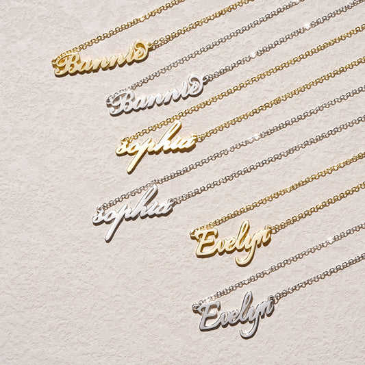 Gnoce "Always Be with You" Personalized Sivler Name Necklace_4
