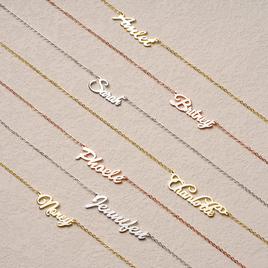 Gnoce "Chain of Love "Personalized Elegant Silver Name Necklace - For The Special One_4