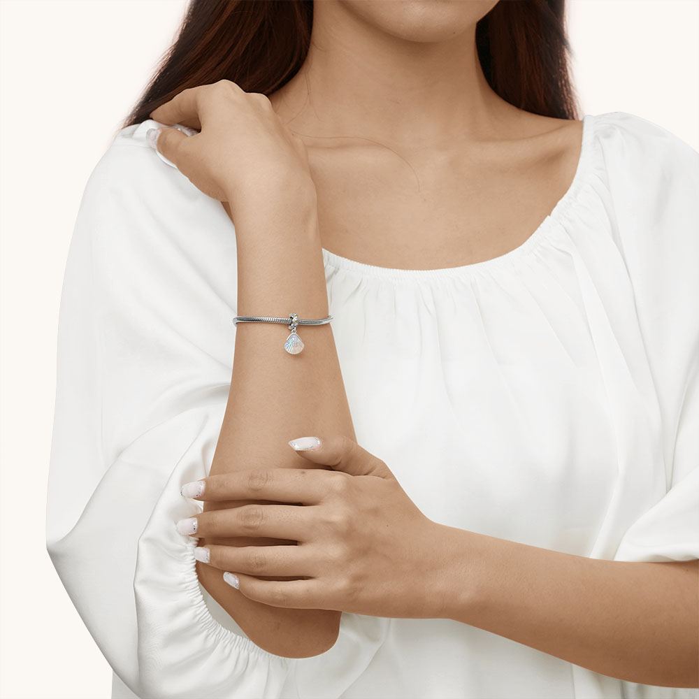 Gnoce Sparkling Shell Pendant Dangle Charm_4