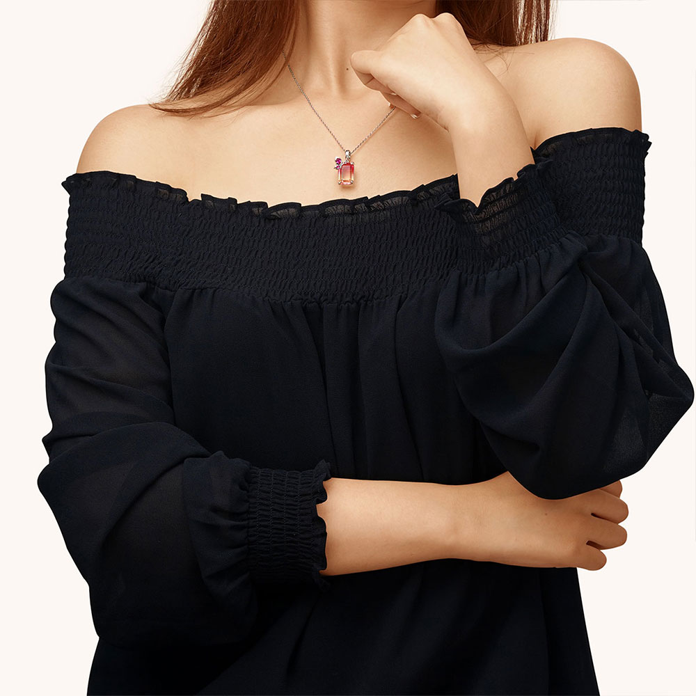 Gnoce Sparkling Rectangle-cut Pendant Dangle Charm_6