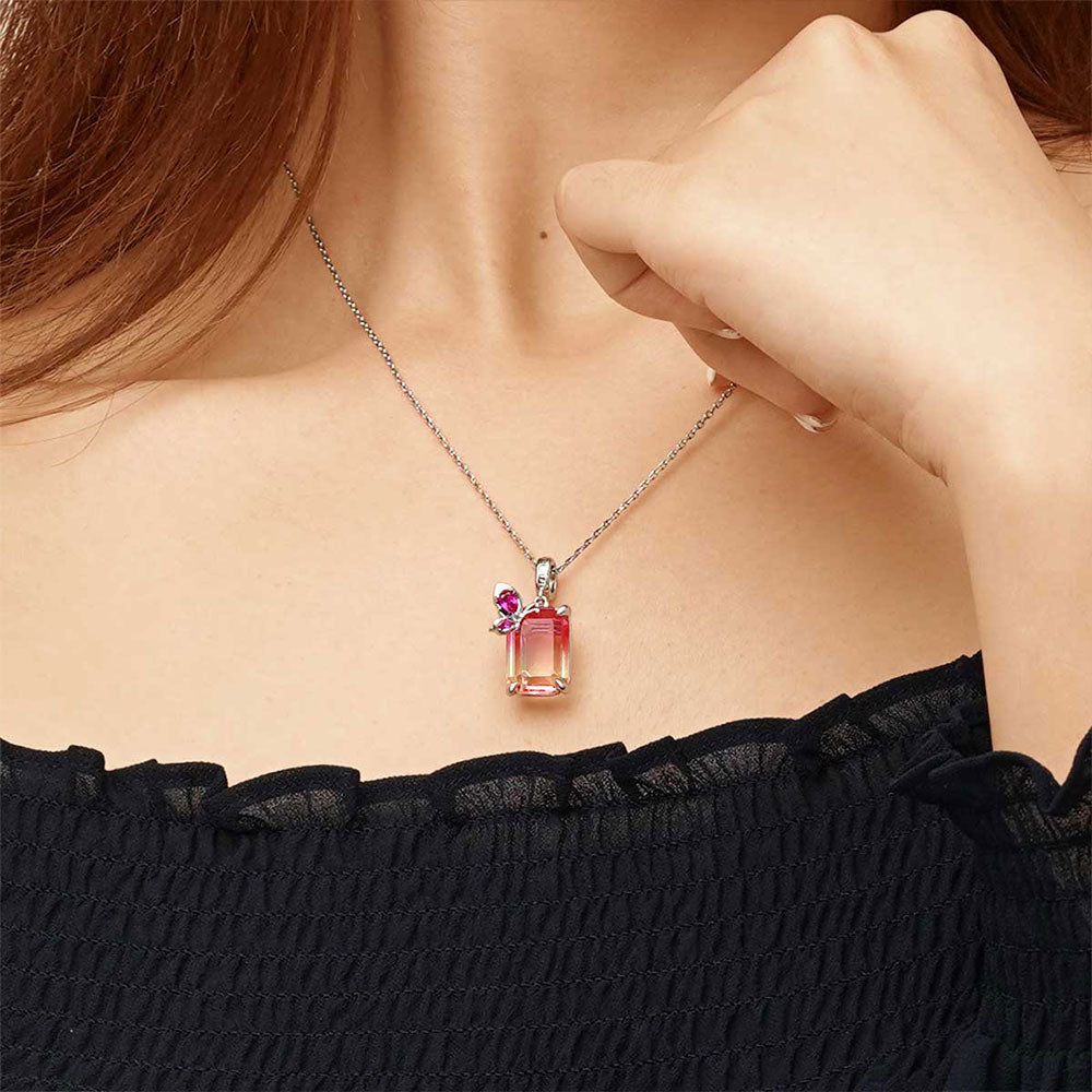 Gnoce Sparkling Rectangle-cut Pendant Dangle Charm_7